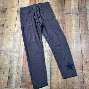 Z Supply Charcoal Gray Star Print Joggers Soft Lounge Pants Celestial Small S